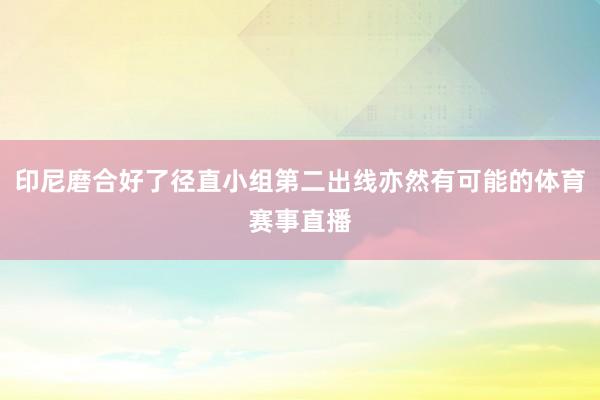 印尼磨合好了径直小组第二出线亦然有可能的体育赛事直播