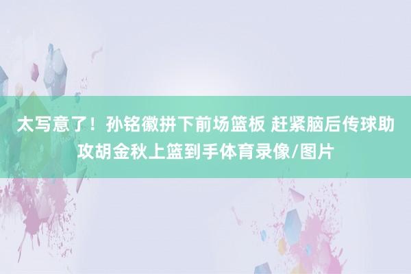 太写意了！孙铭徽拼下前场篮板 赶紧脑后传球助攻胡金秋上篮到手体育录像/图片