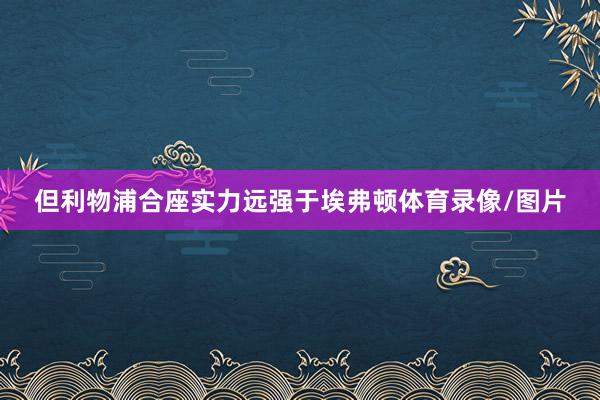 但利物浦合座实力远强于埃弗顿体育录像/图片