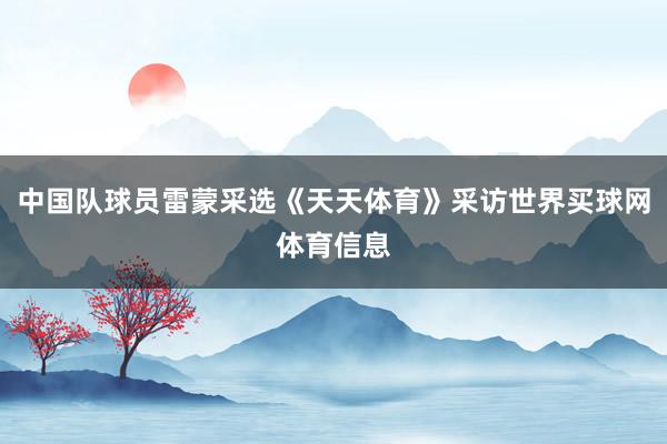 中国队球员雷蒙采选《天天体育》采访世界买球网体育信息