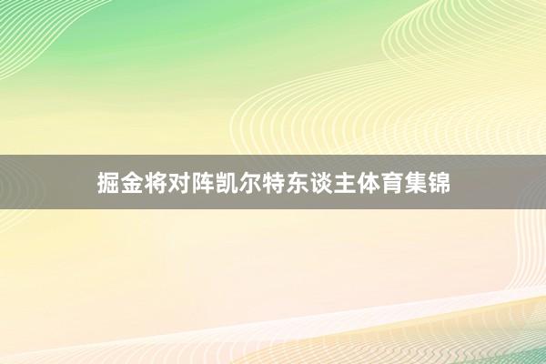 掘金将对阵凯尔特东谈主体育集锦