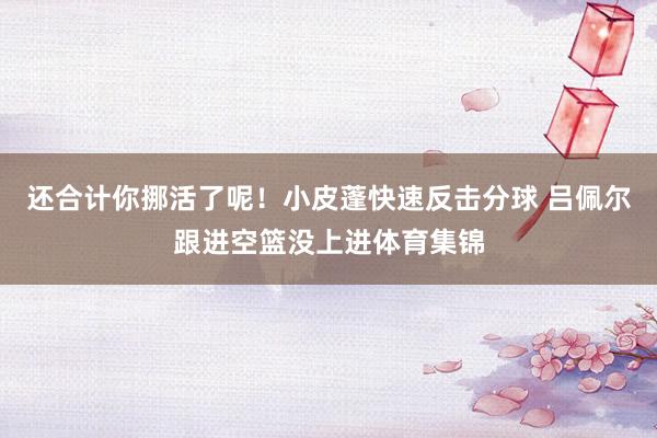 还合计你挪活了呢！小皮蓬快速反击分球 吕佩尔跟进空篮没上进体育集锦