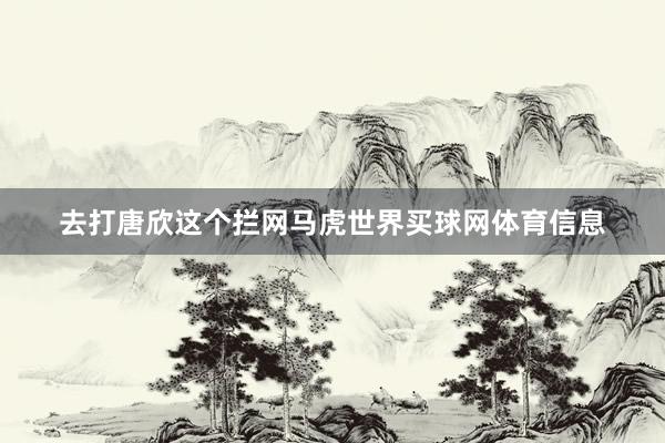 去打唐欣这个拦网马虎世界买球网体育信息