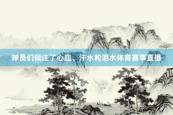 球员们倾注了心血、汗水和泪水体育赛事直播