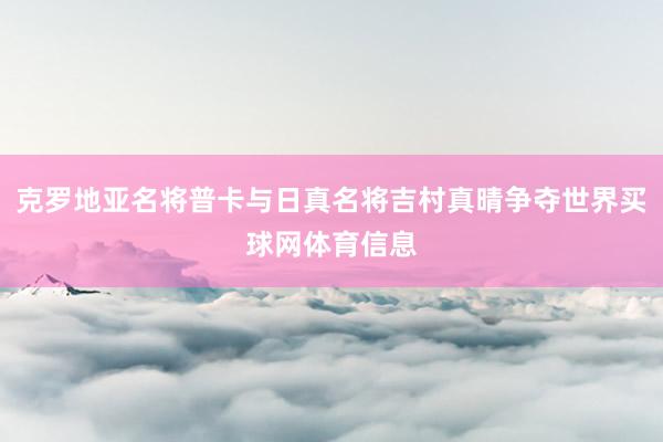 克罗地亚名将普卡与日真名将吉村真晴争夺世界买球网体育信息