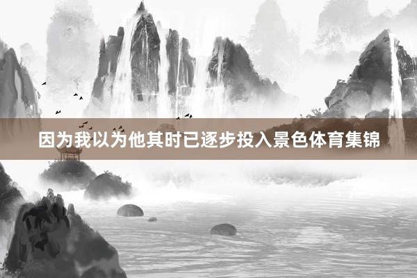 因为我以为他其时已逐步投入景色体育集锦
