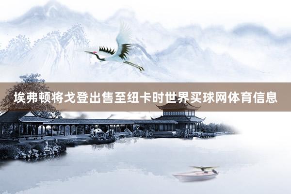 埃弗顿将戈登出售至纽卡时世界买球网体育信息